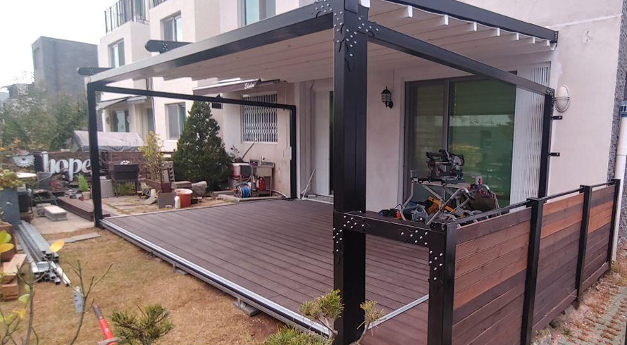 광주 개인주택 정원 데크